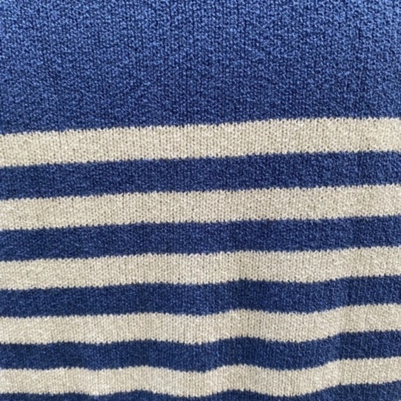 J. Mclaughlin Striped Cotton Sweater Size Medium Blue Pullover Polyamide. - Picture 5 of 7